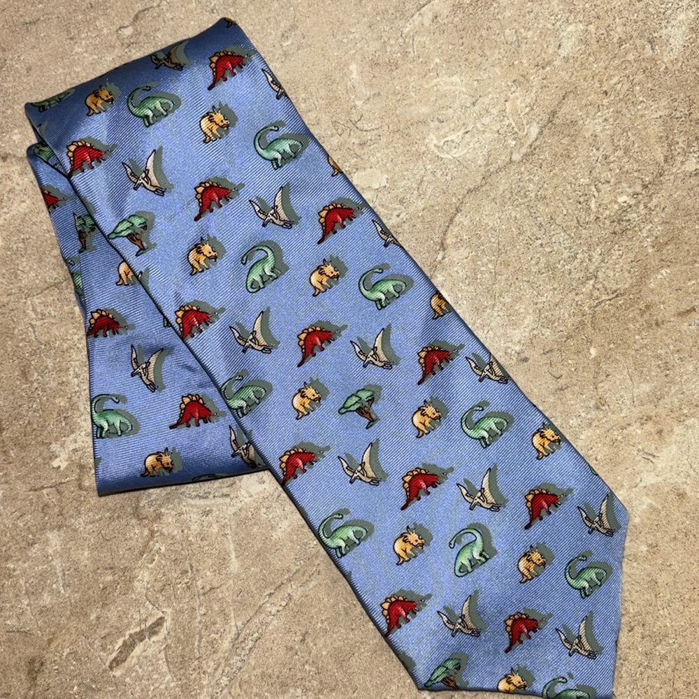 Cute little boys silk Dino tie